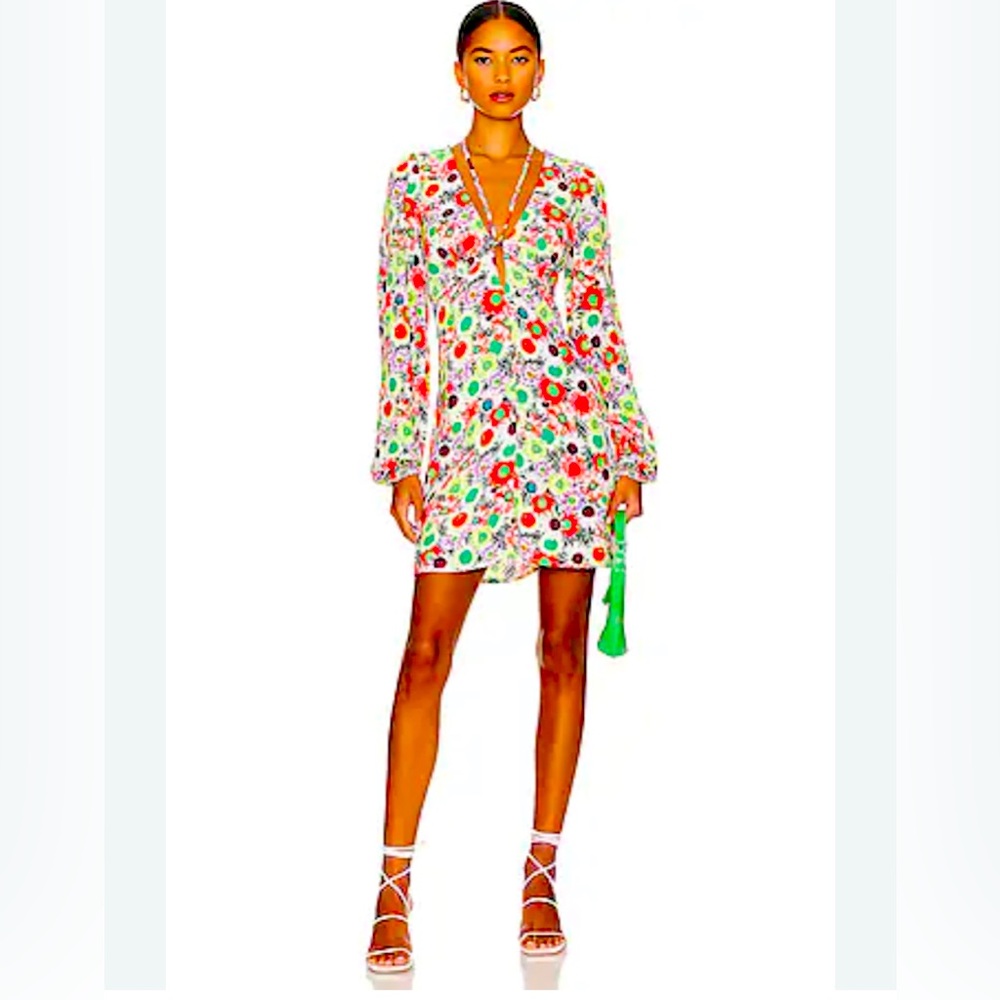 AFRM Caprice Mini Dress in Summer Daisy Bouquet Size S